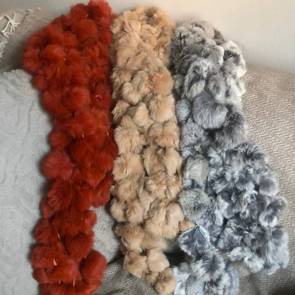 Rabbit fur scarves